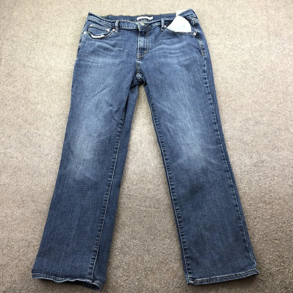 Levis 505 Jeans Mens 32x30 Blue Medium Wash Regular Straight Denim Pants Casual